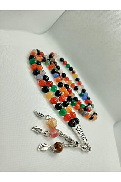 grs oyuncak Karışık Çakra 8mm Doğal Taş Namaz Tesbihi 99lu Rengarenk