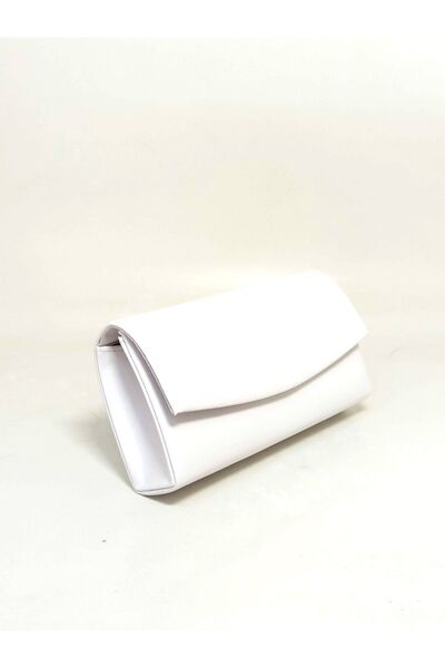 dizaynbag Γυναικεία λευκή τσάντα μίνι βραδινό φόρεμα από τεχνητό δέρμα