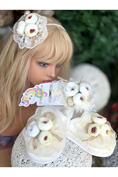 Queen Nelly Lüks tasarım Anne bebek yenidoğan lohusa terlik taç saç bantı has...