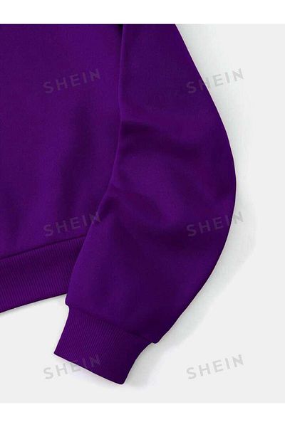 Keywest Brooklyn Printed Children's Oversize Hooded Crop Sweatshirt Hoodie