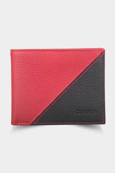 GUARD Matte Red - Black Horizontal Leather Wallet - 1336