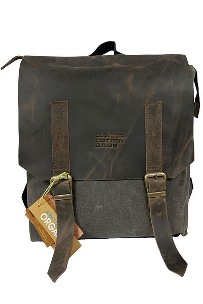 Old Cotton Unisex Vintage Canvas Backpack - Waterproof, Laptop Compartment, for Trip and Camping 29x35cm