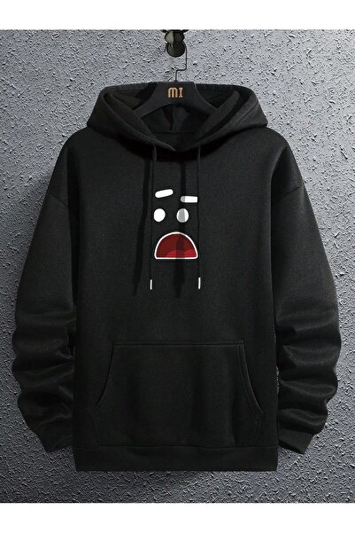 ZEMLİYA Unisex Oversize Μαύρο Φούτερ - Άνετη Γραμμή