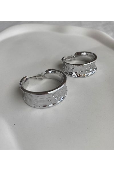 DEMOKAN Stonewashed Boat Shape Women's Earrings