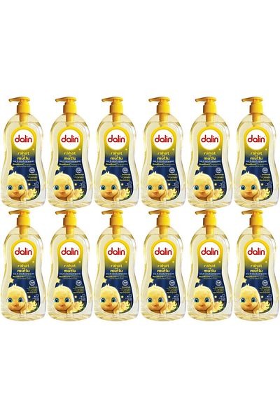 Dalin 700ML Comfortable and Happy Baby Hair and Body Shampoo with Pump - Set of 12