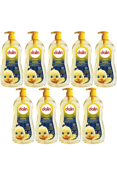 Dalin 700ML Comfortable and Happy Baby Hair and Body Shampoo with Pump - Set of 9