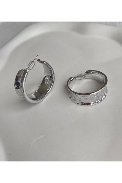 DEMOKAN Stonewashed Boat Shape Women's Earrings