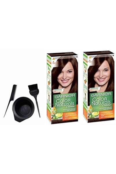 Garnier Naturals Saç Boyası 4 Kahve 2adet X 50ml+boyama Seti