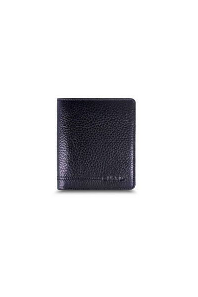 GUARD Black Matte Leather Men's Wallet - With Coin Purse