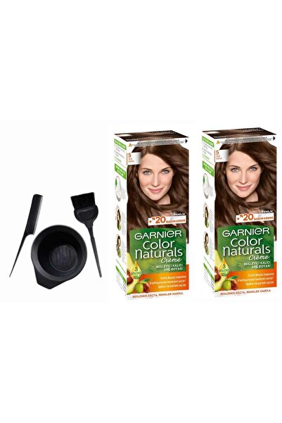 Garnier Naturals Saç Boyası 5 Açık Kahve 2adet X 50ml+boyama Seti