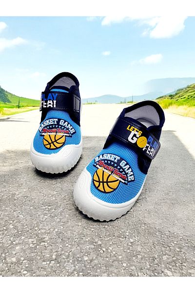 GEZER Pantofi pentru copii cu tematică Joc de baschet - Talpă zilnică cu velcro