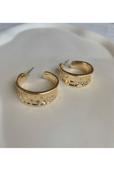 DEMOKAN Stonewashed Boat Shape Women's Earrings