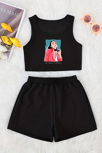 MYADA Set de pantaloni scurti și topuri cu imprimeu sezon nou