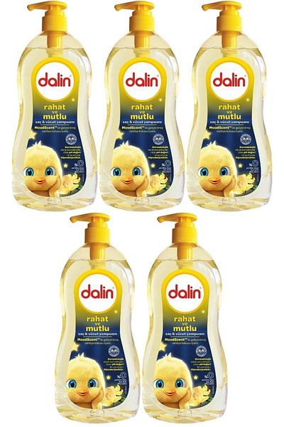 Dalin 700ML Comfortable and Happy Baby Hair and Body Shampoo - with Pump (Set of 5)
