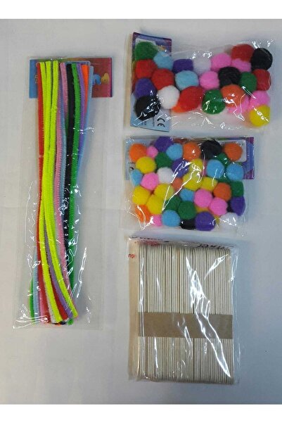 ileri grup Şönil - Ponpon - Dil Çubuğu Anaokul Etkinlik Seti