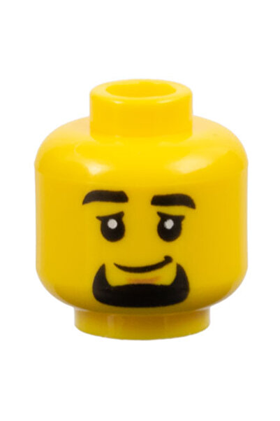 LEGO Aksesuar Custom Minifigür Minifigure Head Sarı Kafa Kahverengi Siyah Keçi Sakallı Erkek