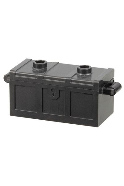 LEGO صندوق الكنز المخصص 2 × 4 × 2 صندوق صندوق القراصنة باللون الرمادي اللامع قطعة واحدة