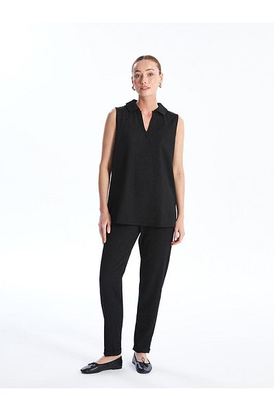 LC Waikiki LCWAIKIKI Basic Women - Pantaloni drepti cu talie elastică