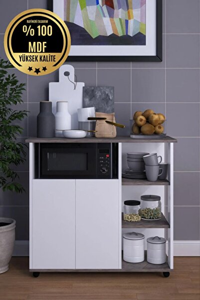 rafineritasarım Malta Çok Amaçlı Dolap Mikrodalga Dolap Mdf