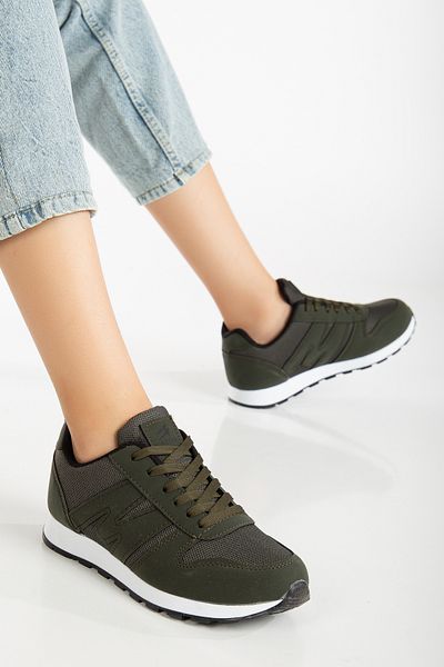 BOUIS Unisex Χακί Μαύρο Lace Up Casual Άνετη σόλα Άνετη μαλακή περπάτημα καθημερινά αθλητικά παπούτσια