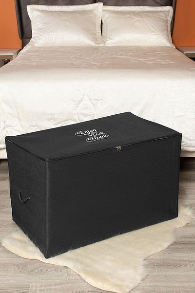 Serstil Черна дисага с голям размер с щампа и детайли 74 x 46 c 46 cm