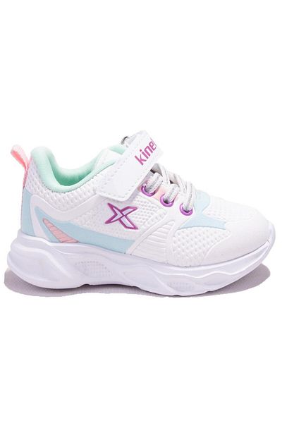 Kinetix Pantofi sport ortopedici Lister Pu pentru fete - alb verde
