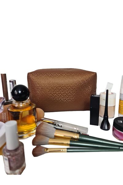 Gloria Large Size Travel Type - Glitter Patterned Makeup Bag Organizer