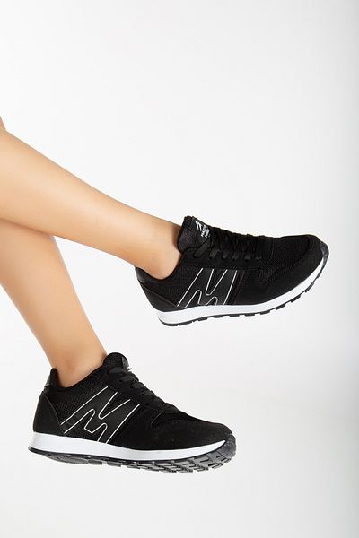 BOUIS Unisex Μαύρο Λευκό Lace Up Casual Άνετη Σόλα Άνετη Απαλή Περπάτημα Καθημερινά Αθλητικά Παπούτσια