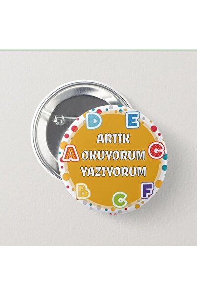 CAMİNHO DA LUA Artık Okuyorum Yazıyorum - Çocuk İğneli Rozet  Yaka Çanta