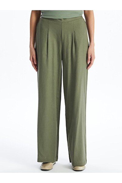 LC Waikiki LCWAIKIKI Classic Women's - Plain Linen Blended Elastic Waist Pants