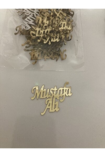 guluslazerkesim 50 ADET PLEKSİ KÜÇÜK İSİM 4x2 cm GOLD YADA GÜMÜŞ