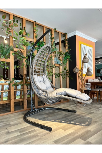 ALKANAT MOBİLYA Rattan Ayak Uzatmalı Salıncak