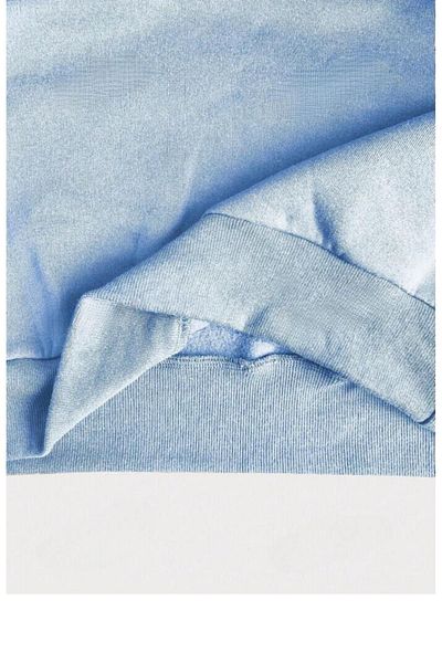 CAST COLLECTİON Hanorac pentru femei Baby Blue - Decoltat și cu glugă