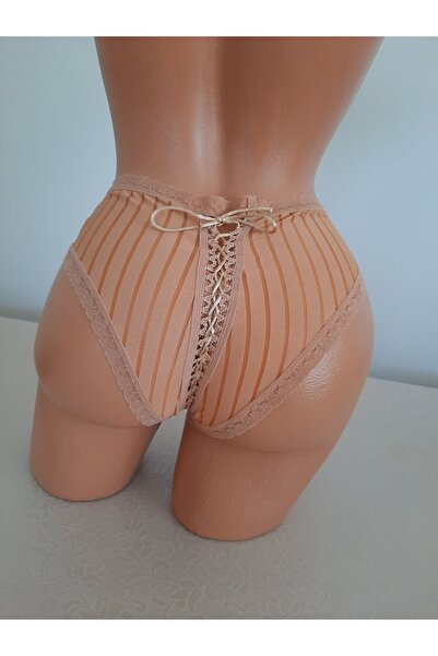 F.K pamuklu arkası ipli yanları dantel detaylı külot