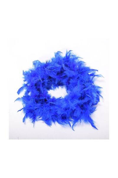 CAN 2 Metre Boa Kalın Otriş Kaz Tüyü Sax Mavi ( En : 10 Cm ) – Diğer Parti Ma...