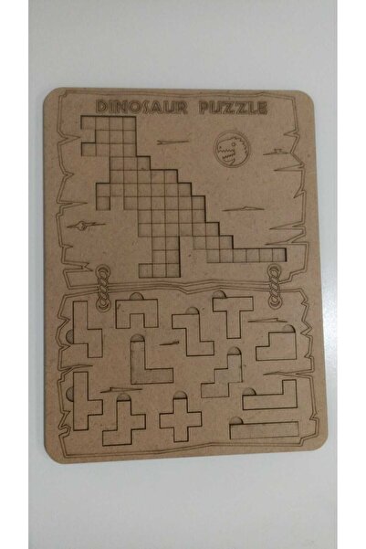Vuslat Hediyelik Boyanabilir Puzzle Ahşap Dinazor Puzzle 22x29 Cm