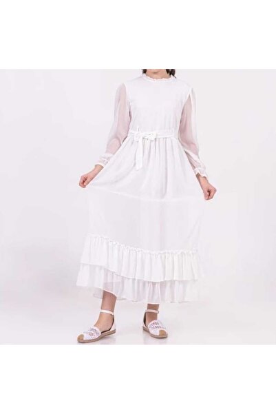 AZRA ÇOCUK GİYİM Dugačka haljina za devojčice od šifona sa dugim rukavima - T...