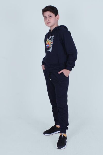 FYK COLLECTİON Σετ αθλητικής φόρμας για αγόρι με κουκούλα - εμπριμέ