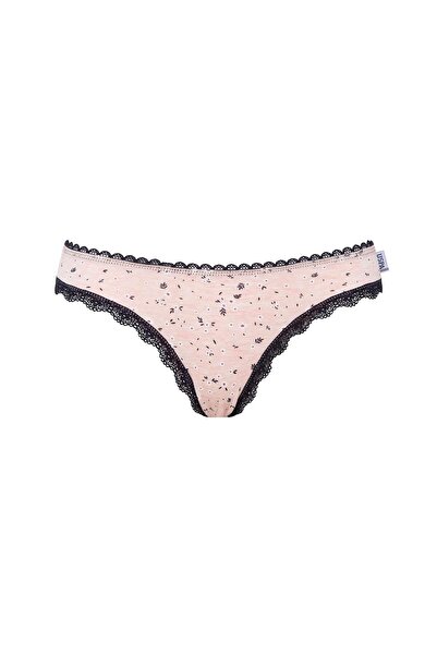 U.S. Polo Assn. U.s Polo Assn. 66427 Kadın Pamuklu 3'lü Slip Külot-Lacivert&Gülkurusu&Baskılı