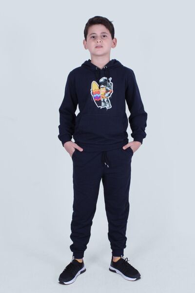 FYK COLLECTİON Σετ αθλητικής φόρμας για αγόρι με κουκούλα - εμπριμέ