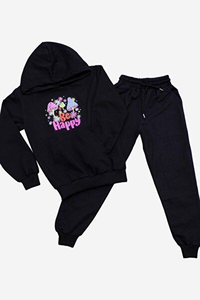 FYK COLLECTİON Set de treninguri imprimate cu glugă pentru fete