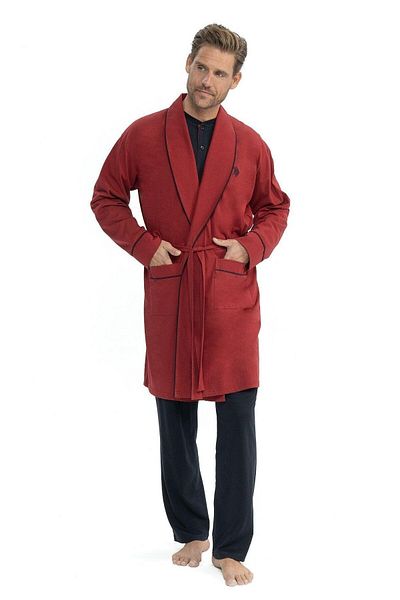 U.S. Polo Assn. Πόλο Ασν. 12040 Ανδρικό Σετ Πυτζάμες και Ρόμπα 5 τεμαχίων - Claret Red
