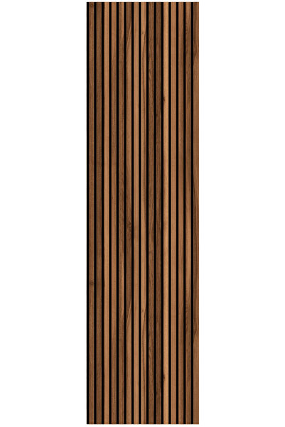petels hareli koyu 60x245 cm Meşe Renk Akustik Ahşap Duvar Paneli