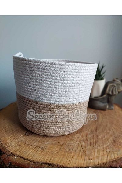 Secem Boutique 25X20 Wicker Basket - Multi-Purpose Decorative Flower Pot