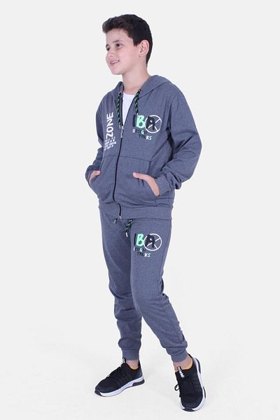 FYK COLLECTİON Σετ φόρμας για αγόρι - κανονική εφαρμογή, κλείσιμο με φερμουάρ και λεπτομέρεια εκτύπωσης