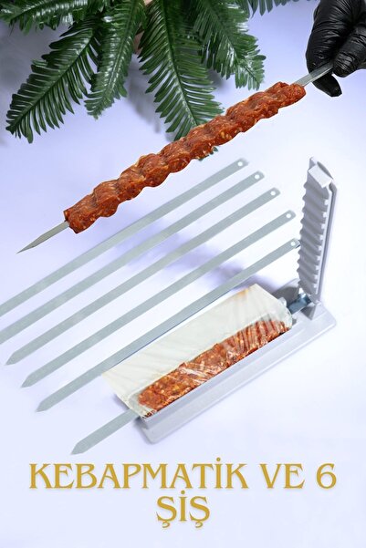 Purelegant 6 Adet Şiş Ve Kebapmatik Adana Urfa Kebap Kalıbı Aparatı Pratik Hızlı Kebap Makinesi Kutusu