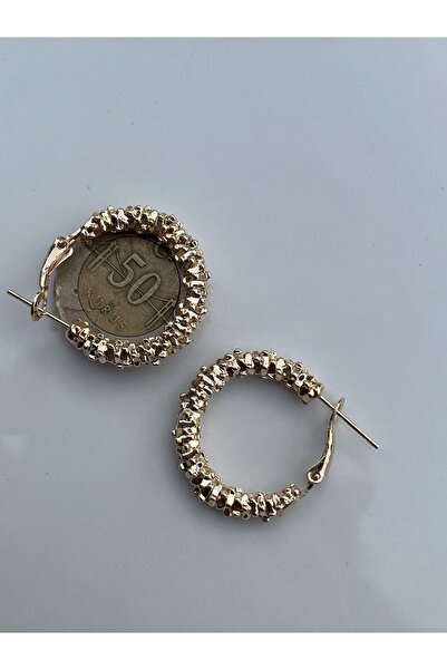 Lavian Accessories Gold Mini Inci Tozu Halka Küpe