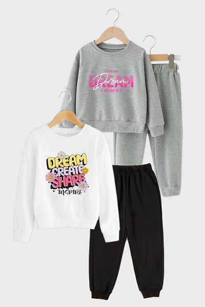 FYK COLLECTİON Σετ φόρμας για κορίτσια Crew Neck - Σετ 2 τεμαχίων