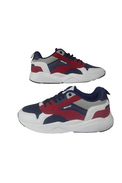 Best Of Ανδρικά ορθοπεδικά παπούτσια περιπάτου Navy Blue-Red - bstf203-00
