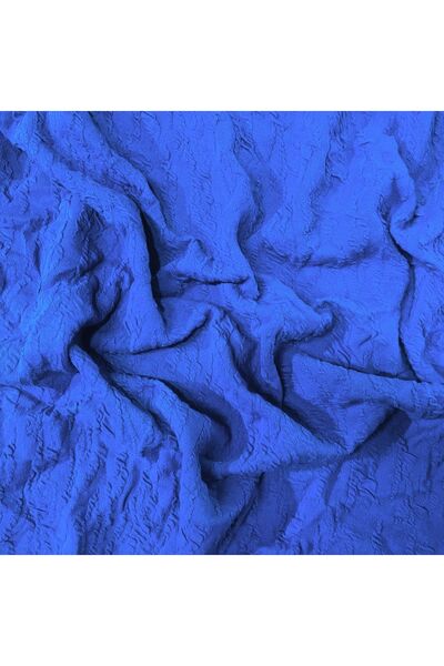 Dore Sax Rengi Pamuk Likra Kabartma Desen Jakarlı Kumaş (ELBİSE,GÖMLEK,BLUZ)